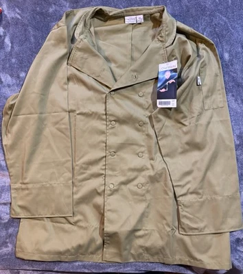 Chef Works Mens 2XL Chef Coat Green Long Sleeve Button Front NWT - Image 1 of 4
