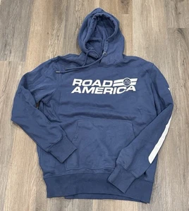 Vintage Road America Pullover Hoodie w/ Pocket Auto Motorcycle Racing - Picture 1 of 2