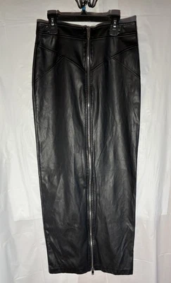 Micas Faux Leather Pencil Skirt Zip Up And Down Size Small Black 28 “x 38” Retro - Image 1 of 4