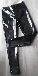 Nuovo con etichetta! KANCAN PANTALONI LEGGINGS NERI LIQUIDI WET LOOK BRILLANTI SKINNY ADERENTI TAGLIA L - Foto 1 di 7