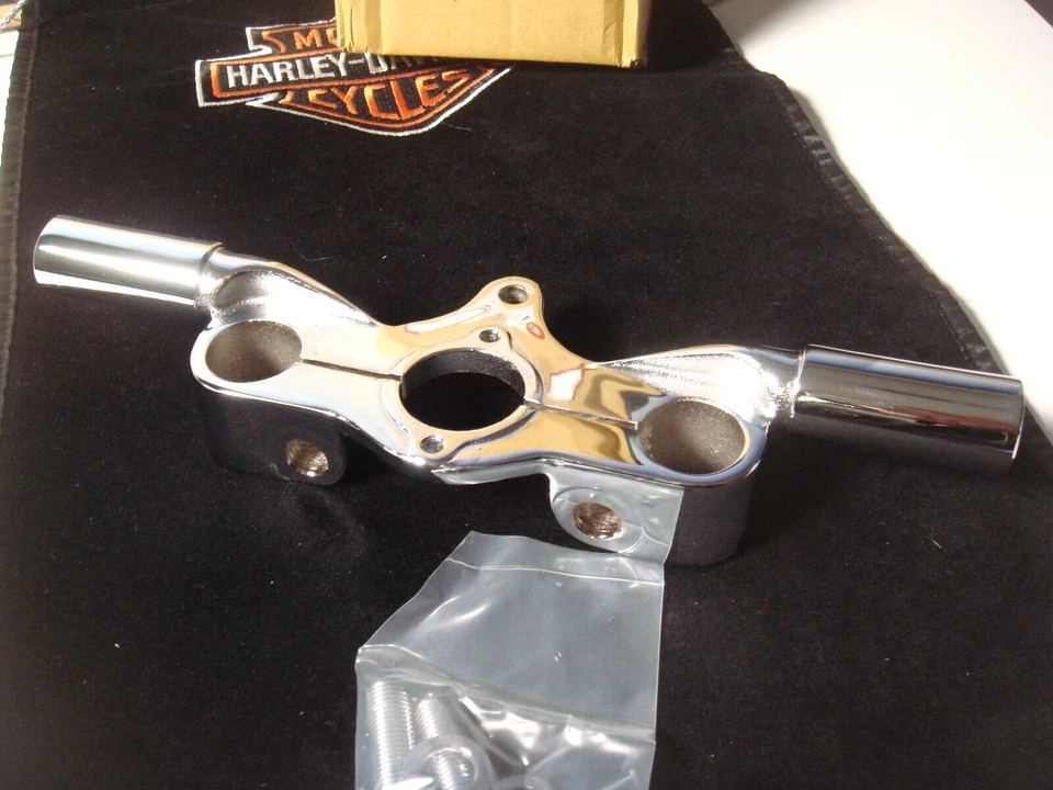 Harley UL FL WL G EL Spring Fork Top Triple Tree Inline Chrome V-Twin 49-0944 X9 - Image 1 of 4