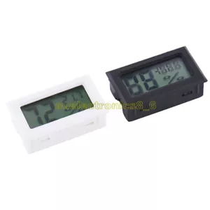Black/White Digital LCD Thermometer Hygrometer Humidity Temperature Meter Indoor - Picture 1 of 15