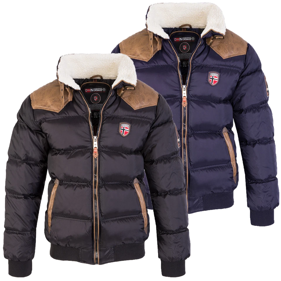 Geographical Norway Herren Winterjacke Steppjacke Herrenjacke Teddyfellkragen - Bild 1 von 1