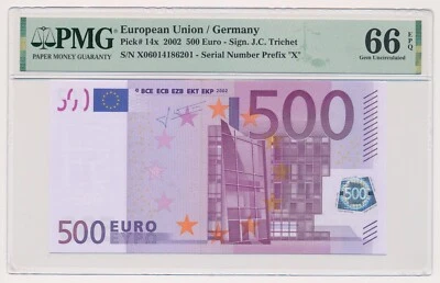 EUROPEAN UNION (GERMANY) banknote 500 Euro 2002 Trichet MS 66 EPQ collectibles - Image 1 of 4