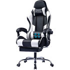 Gaming Massage Chair Ergonomic Swivel Chair w/Footrest&Lumbar Support GT800A