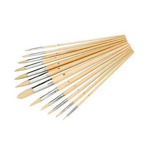 12 Pc Artist Paint Brush Set Professional Fine Model Making Art Oil Acrylic - Picture 1 of 8