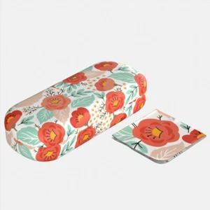 Red Flowers Hard Glasses Case Eyewear cute glasses Valentine day gifts for her - Picture 1 of 7