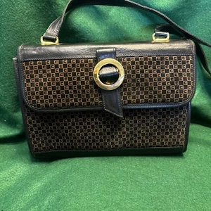 Neu Vintage Ronora Damen schwarz Leder/braun Wildleder Handtasche Made in Italy - Bild 1 von 12
