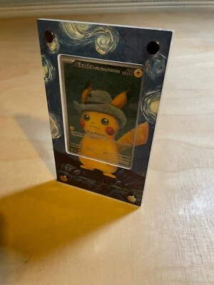 Pokemon TCG Pikachu With Grey Felt Hat Van Gogh Perspex Display stand - Image 1 of 3