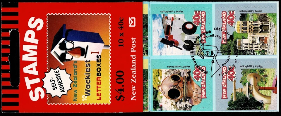 NEW ZEALAND - 1997 WACKY LETTERBOXES BOOKLET - Sc#SB 86 - CTO - NZ 71 - Image 1 of 1