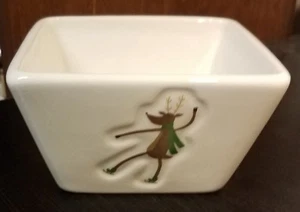St. Nicholas Square REINDEER GAMES Square Dip bowl / Condiment bowl, 4 3/8" - Picture 1 of 8