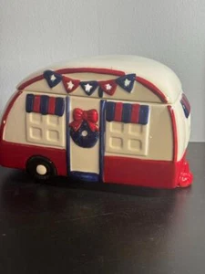 MR. CHRISTMAS MR. LIBERTY LED PATRIOTISCHER CAMPER KERAMIK KEKSDOSE LEUCHTET NEU MIT ETIKETT - Bild 1 von 9