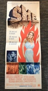 She 1965 Ursula Andress Hammer Horror Original 14x36 Insert Movie Poster Rare - Picture 1 of 2