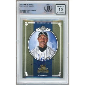 2005 Diamond Kings #285 Harold Baines Signed Card Beckett AUTO 10 Slab White Sox - Picture 1 of 5