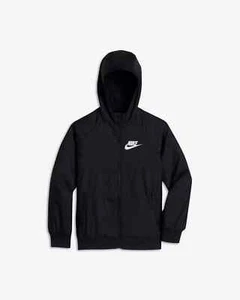 NEW Boys Nike Sportswear Windrunner 850443-011 Black/White Size L - Picture 1 of 7