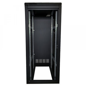 Prism 27U Data Cabinet 600 Wide x 600 Deep Comms 1400mm Rack Enclosure Black
