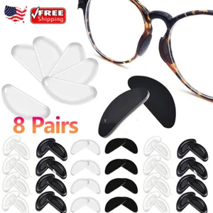 8 Pairs Glasses Non-slip Nose Pad Soft Silicone Adhesive Glasses Thin Nose Pad - Picture 1 of 16