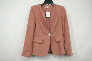 Nanette Lepore Womens Front Single Button Blazer Jacket Pink Split Collar S $98 - Picture 1 of 10