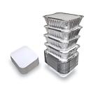 - 55 Pack Small Aluminum Pans With Lids - Diposable To Go Foil Food Container...