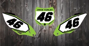 KAWASAKI KX KXF MOTOCROSS BACKGROUNDS NUMBER BOARDS GRAPHICS 85 125 250 450 500 - Picture 1 of 6
