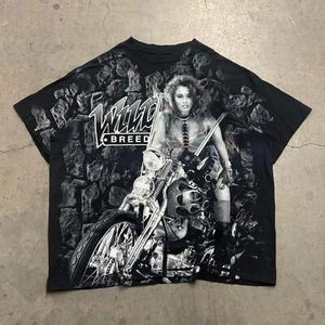 vintage 90s 3d embled wild breed aop harley davidson tshirt XXL biker motorcycle - Picture 1 of 7