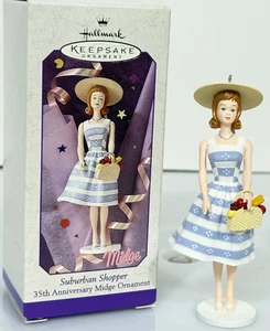 Ornamento Barbie Hallmark Keepsake 1998 - Shopper suburbano 35° anniversario Midge - Foto 1 di 11
