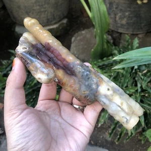 181g Extreme Genue Dendritic Raw Stalactite Cluster Chalcedony polished - Picture 1 of 12
