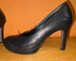 PAUL GREEN Múnchen Shimmery Black Pumps 3” Heels,Platform, Austria, US 6.5-7 - Picture 1 of 7