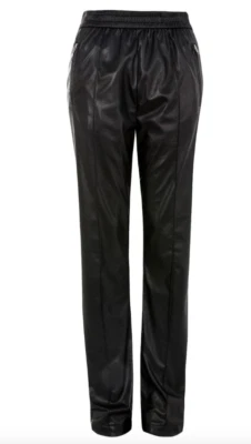 Pantalones de chándal Topshop L28809 para mujer negros de cuero sintético con cremallera lateral talla 8 EE. UU. Foto 1 de 3