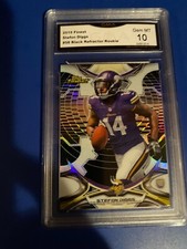 2015 Finest Stefon Diggs #58 Black Refractor Rookie Gem MT 10