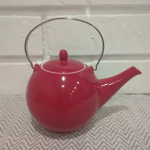 Teavana Tea House Collection Red 24 oz Teapot Round Fine Porcelain - Picture 1 of 13