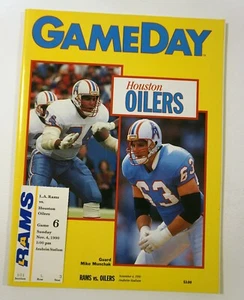 Los Angeles Rams vs. Houston Oilers 1990 game program and ticket stub - Picture 1 of 7