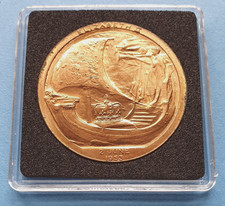 1953 Elizabeth II Coronation Medal Gilt Bronze Royal Mint 37mm New Case BHM 4443