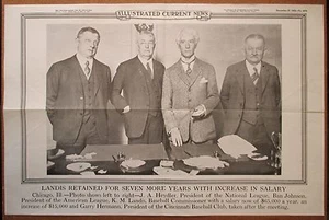 1926 ICN Display Poster 12x19 Mountain Landis Ban Johnson Garry Hermann Heydler - Picture 1 of 2