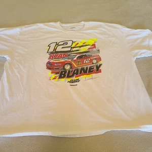 Team Penske Mens White 4XL Ryan Blaney 12 Nascar Racecar Shirt - Picture 1 of 5