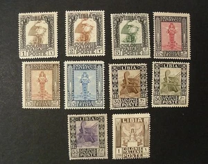 ITALIA,ITALY Colonie LIBIA 1924-29 " Serie Pittorica " 10V. cpl set D.14 VLH/ MH - Picture 1 of 2
