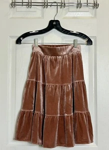 NWOT ThreeBows Girl’s Skirt Sz 10 Mauve Color Soft Velvet Tiered Fully Lined (A) - Picture 1 of 7