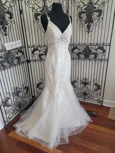 121W Sweetheart 5995 Crystal Beaded IV SZ 8 WEDDING GOWN DRESS - Picture 1 of 18