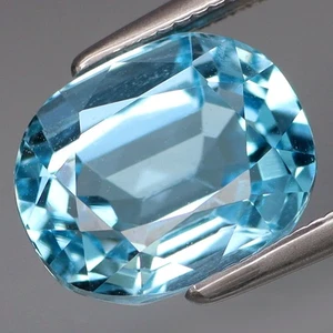 Topazio blu svizzero 4,05 ct. colore incantevole Brasile pieno scintillante e pulito! - Foto 1 di 4