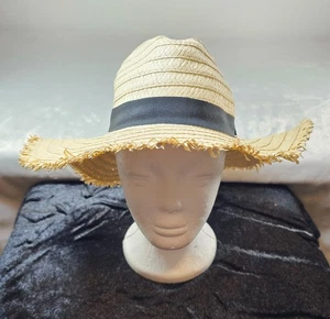 Sombrero de paja de ala ancha para mujer floppy verano sol playa-talla única - Imagen 1 de 5