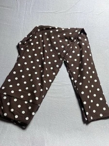 NEW LuLaRoe OS Leggings Brown & White Polkadot - Picture 1 of 3