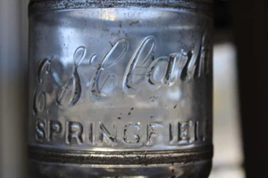 Botella de leche láctea vintage E. S. Clark cuarto Springfield Massachusetts - Imagen 1 de 6