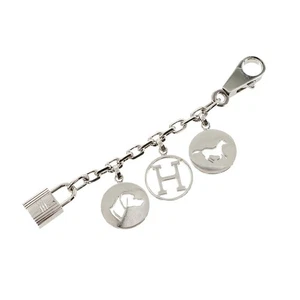 HERMES Amulett 4 Bulllock Taschenanhänger Silber Logo Hund Pferd 90286107 - Bild 1 von 6