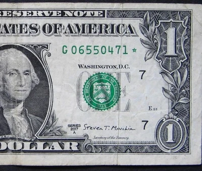 2017A $1 (ONE DOLLAR) - STAR NOTE - "G" - LOW RUN, 500k SHEETS - Image 1 of 3