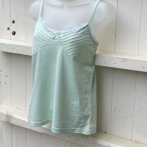 Vintage For Women Cami Top Mint Green Lacy Trim Bow UK12/14 90s Y2k - Picture 1 of 7