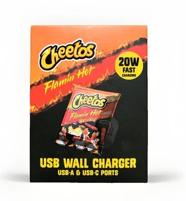 NUEVO Cargador de Pared Portátil Flamin' Hot Crunchy Cheetos 20w con Puertos USB A y USB C Foto 1 de 4