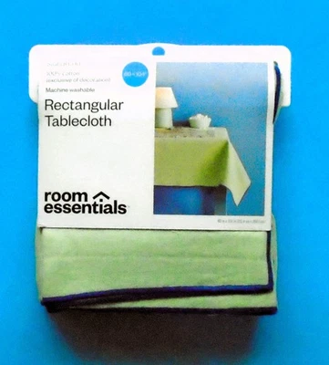 Room Essentials Green Rectanglular Tablecloth 60X84 Cotton NEW - Image 1 of 2