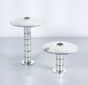 ⚜️ COPPIA CANDELIERE DESIGN LINO SABATTINI PORTACANDELA PLACCATO ARGENTO - Foto 1 di 9