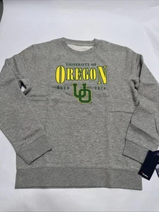 NWT Oregon Ducks Fanatics True Classics Act Fast Fleece Pullover Sweatshirt Gray - Picture 1 of 14