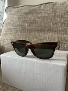 Ray-Ban B&L L2052 VVAS Wayfarer Mock Tortoise Frame Glass Lens Sunglasses - Picture 1 of 15
